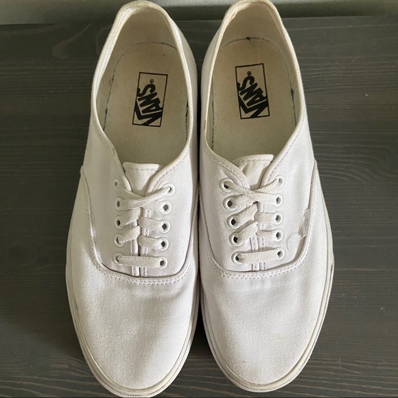 mens white authentic vans